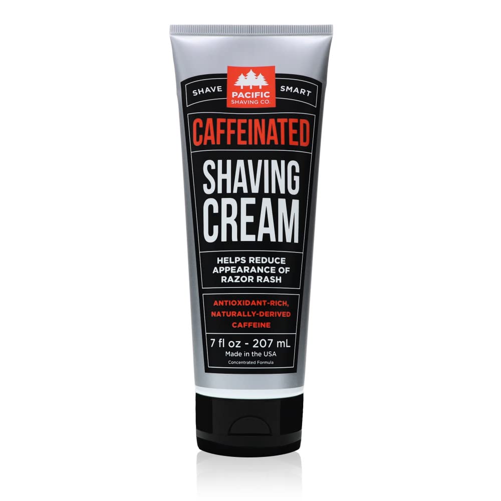 Pacific Shaving Company Natural Shaving Cream - Shea Butter + Vitamin E Shave Cream for Hydrated Sensitive Skin - Clean Formula for a Smooth, Anti-Redness + Irritation-Free Shave Cream (3.4 Oz)