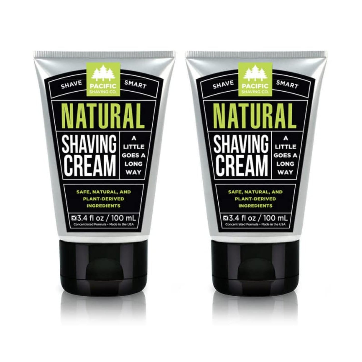 Pacific Shaving Company Natural Shaving Cream - Shea Butter + Vitamin E Shave Cream for Hydrated Sensitive Skin - Clean Formula for a Smooth, Anti-Redness + Irritation-Free Shave Cream (3.4 Oz)