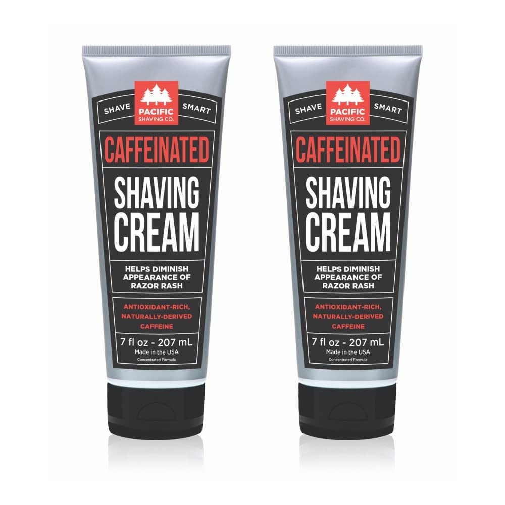 Pacific Shaving Company Natural Shaving Cream - Shea Butter + Vitamin E Shave Cream for Hydrated Sensitive Skin - Clean Formula for a Smooth, Anti-Redness + Irritation-Free Shave Cream (3.4 Oz)